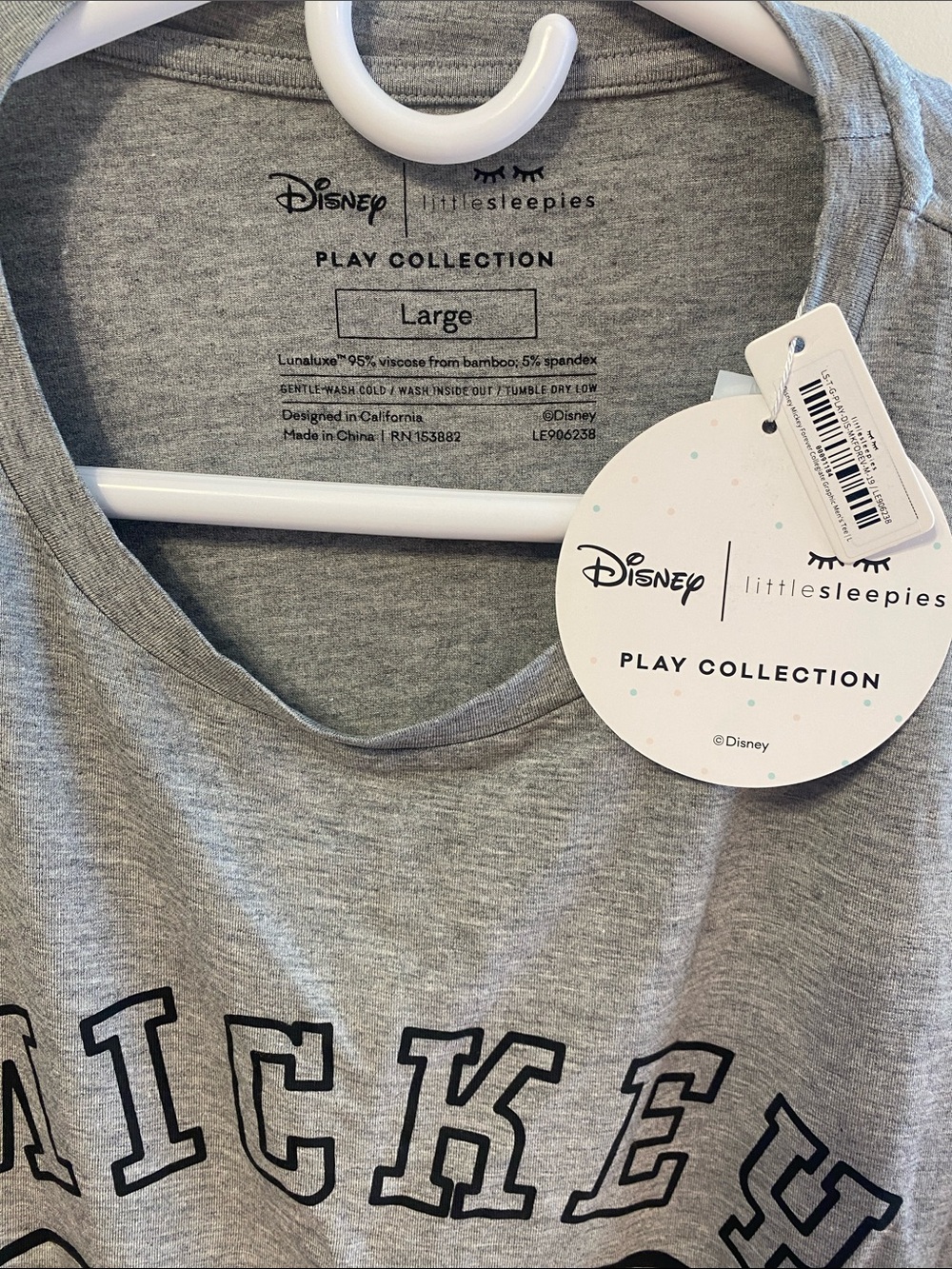 NWT Disney Little Sleepies Men’s Mickey Mouse Short-sleeve T-Shirt - Picture 3 of 5